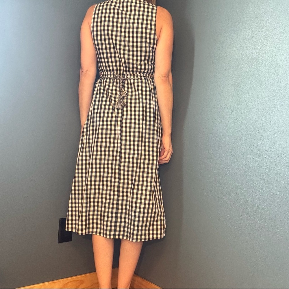 Black and White Gingham Side Cut Out Sleeveless Midi Dress size Small - Picture 7 of 11